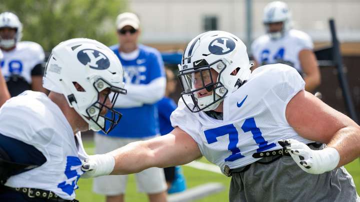 OL Blake Freeland, BYU Football Media Avaliablity on Sept. 5