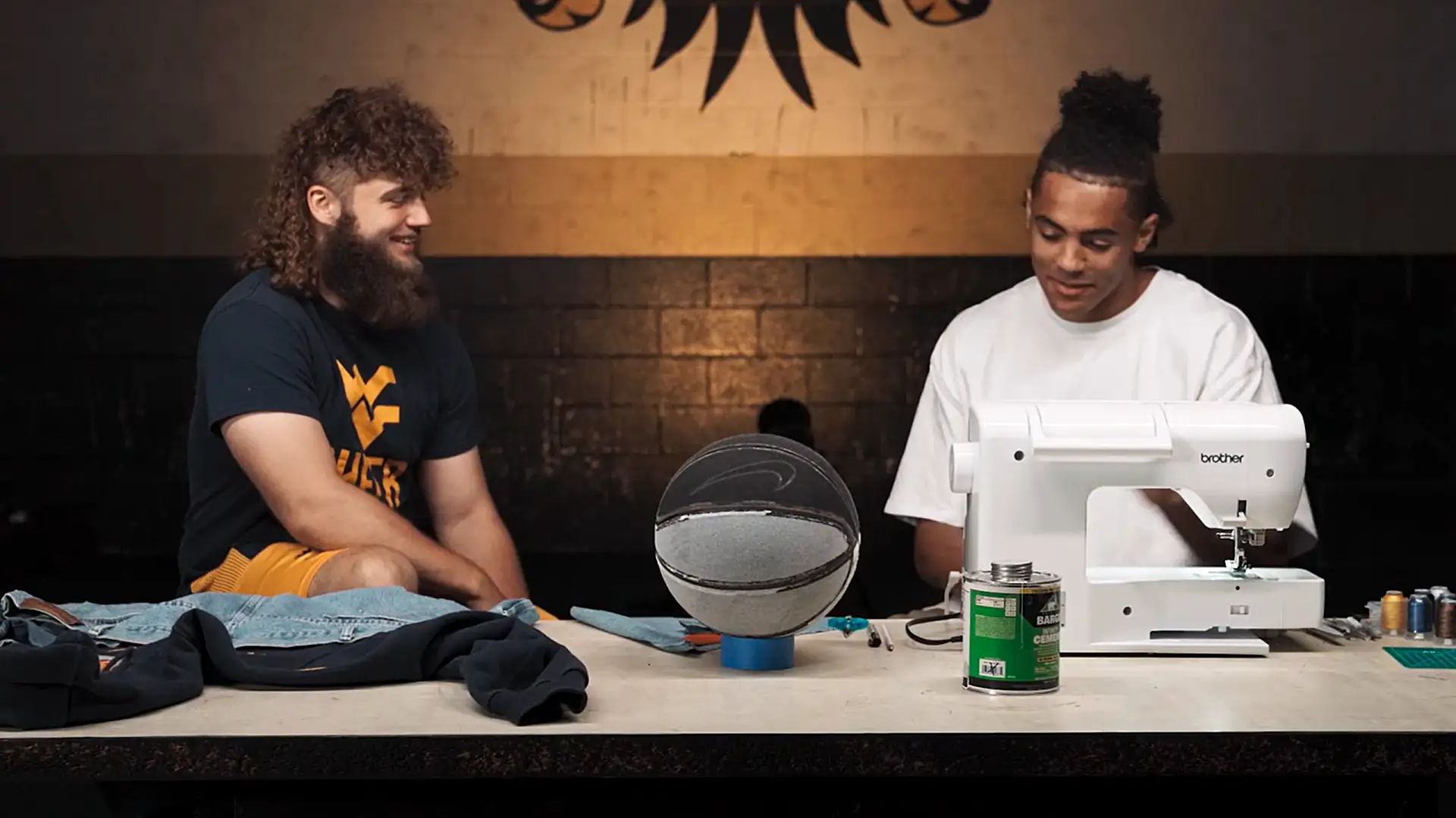 Mikel and Trey make a custom basketball and talk about being the mascot