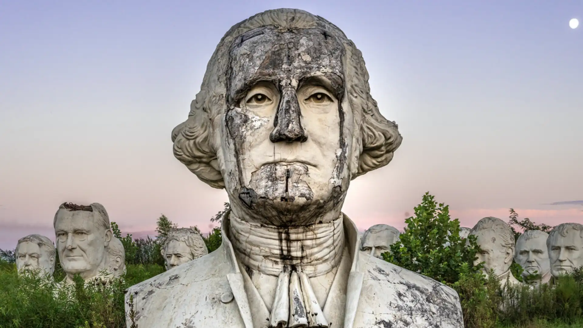 How 43 Giant Dilapidated Sculptures of American Presidents Ended Up in a Virginia Field