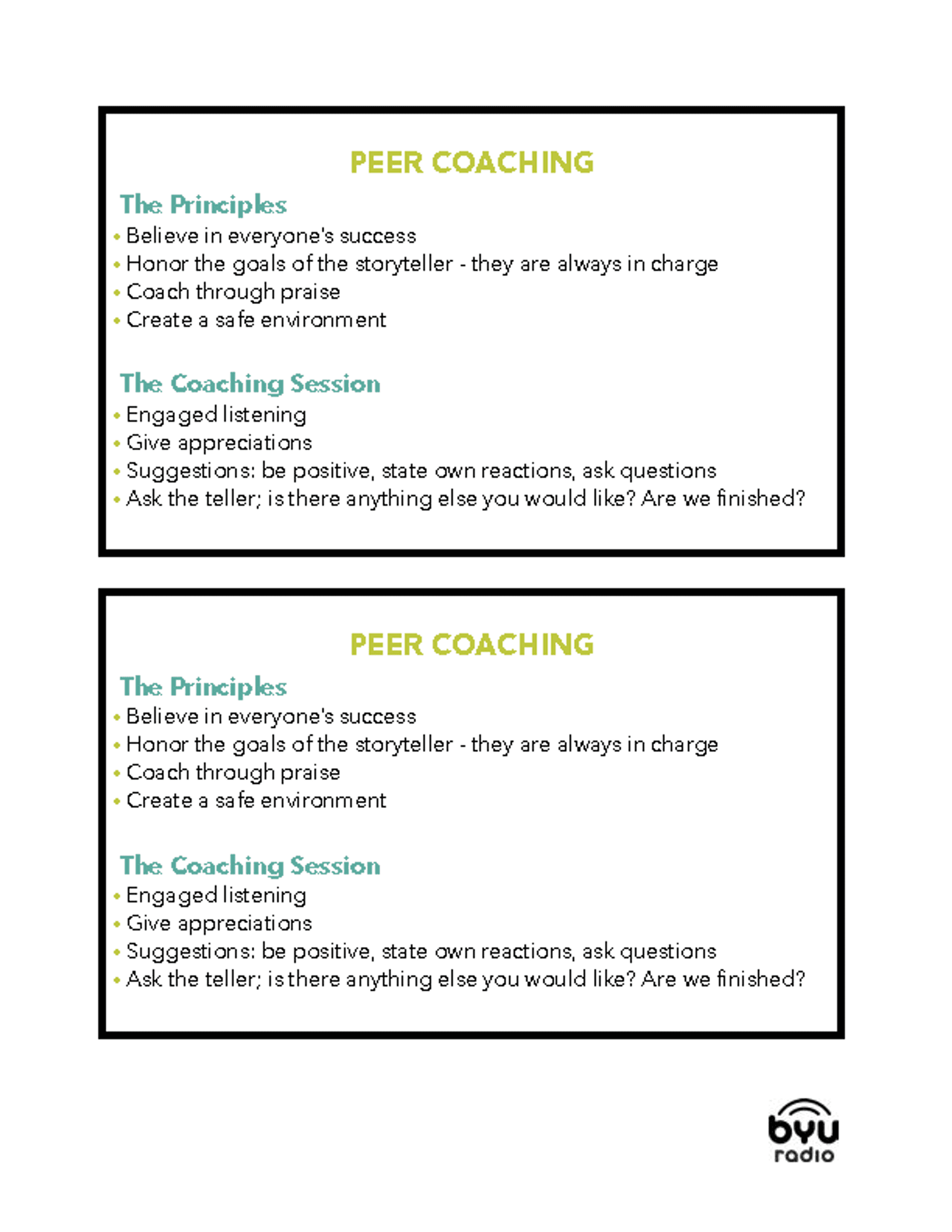 Coaching Cards