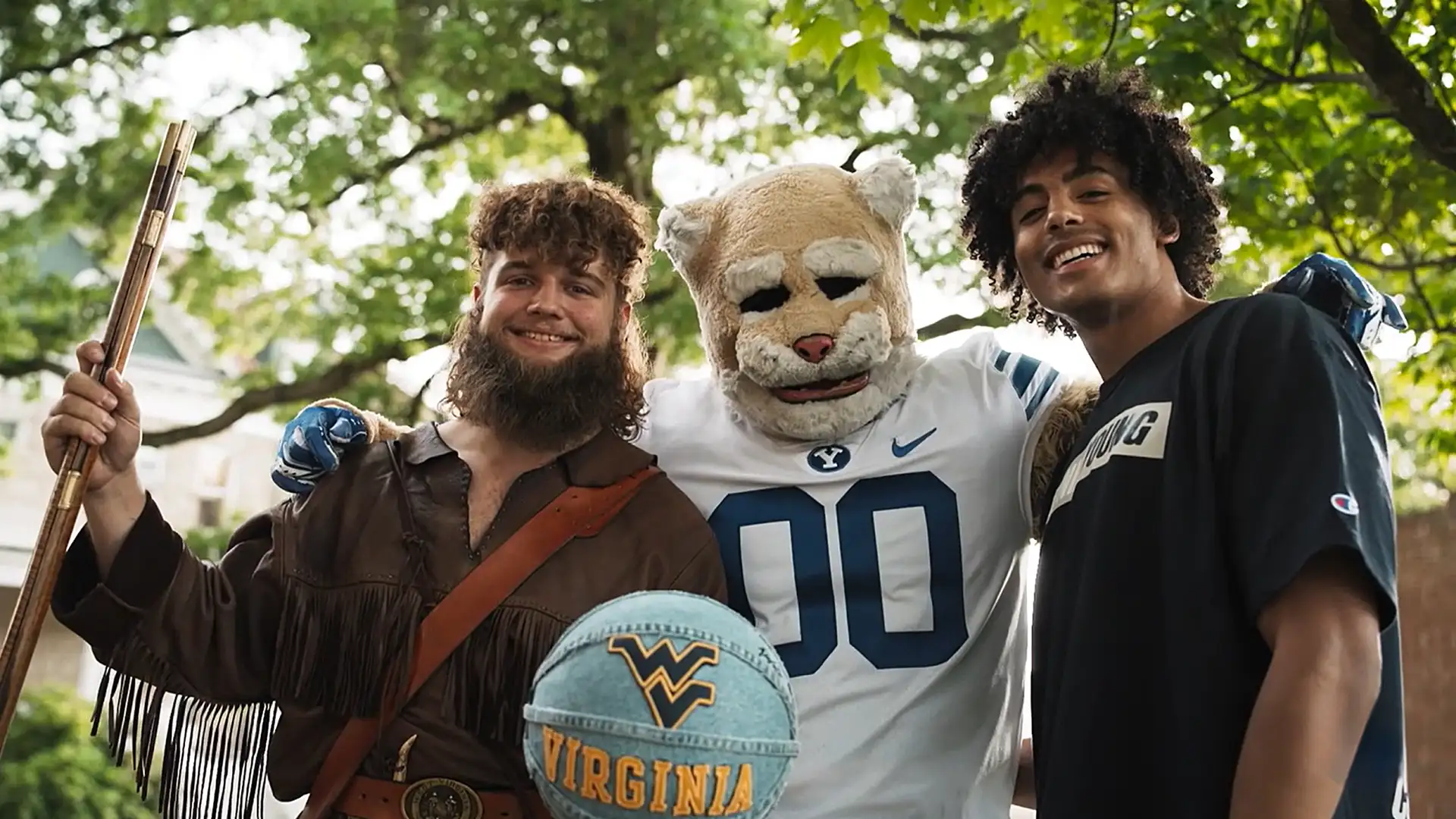 Trey presents Mikel with his custom WV Basketball