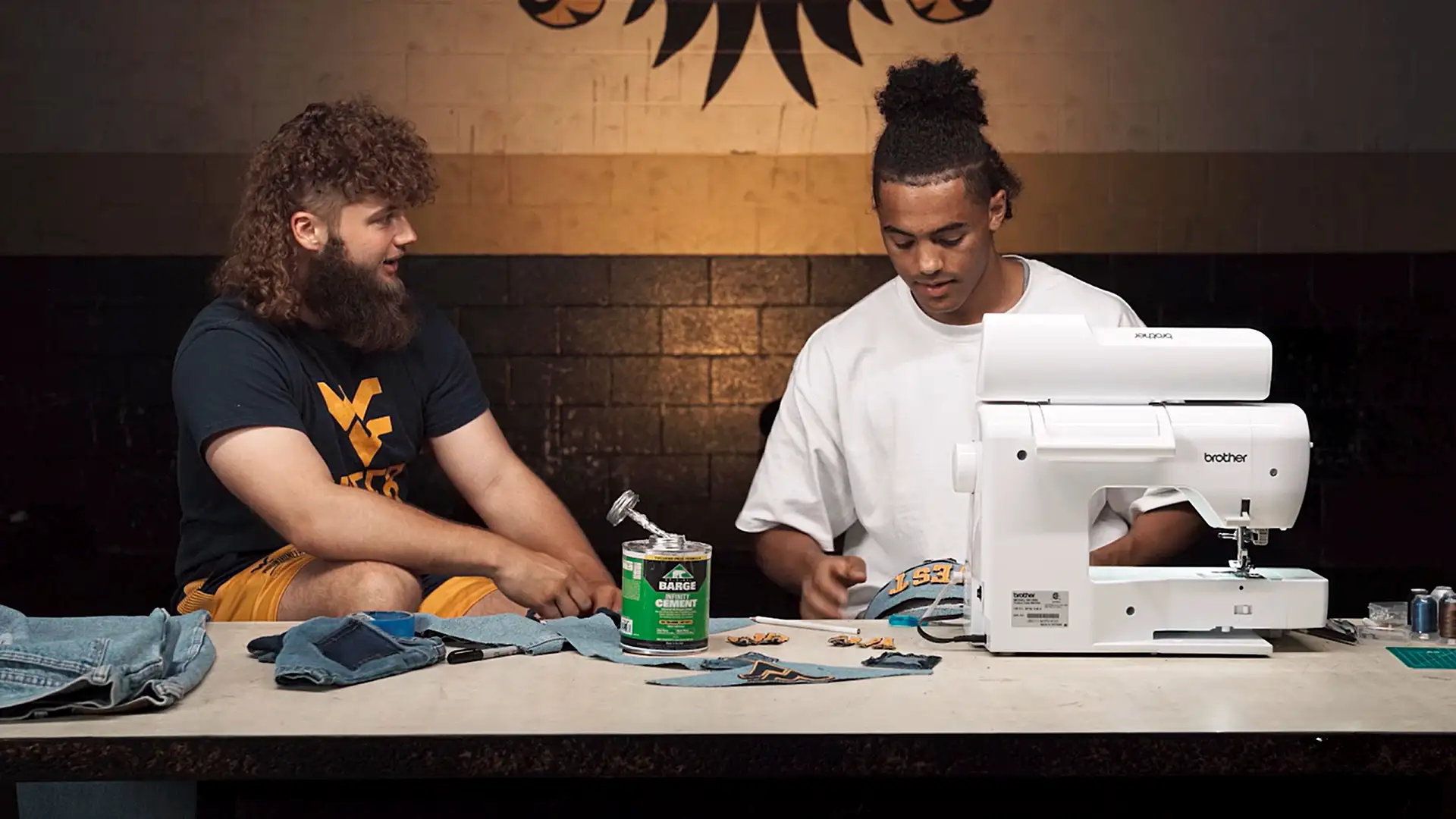 Trey Stewart talks about coming to BYU with WVU Mascot