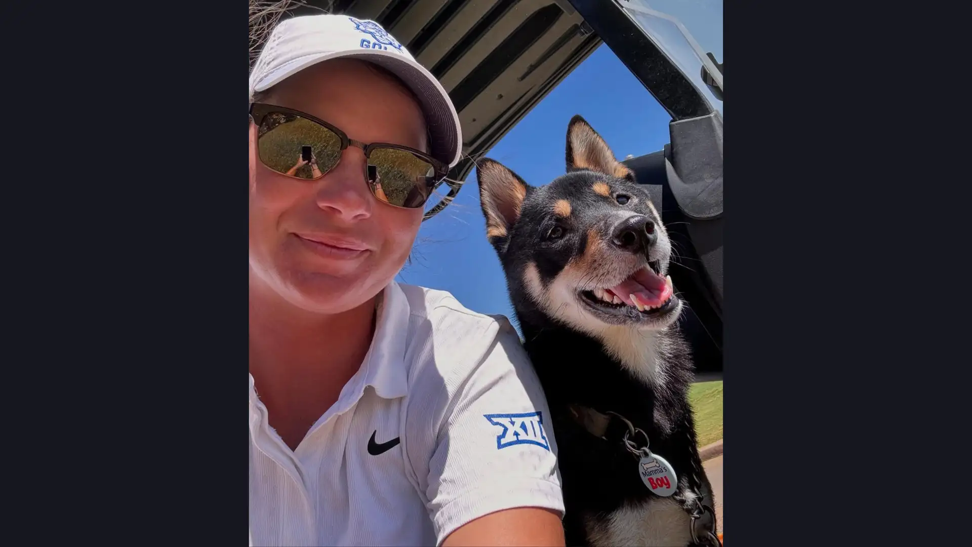BYU Golf Coach Alex White and dog Deku