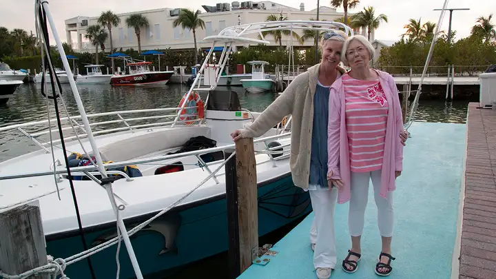 Monica Potter and her mum Nancy in Miami