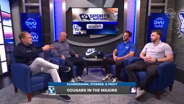 Big Leaguers Daniel Schneemann, Justin Sterner, and BYU Baseball Coach Trent Pratt