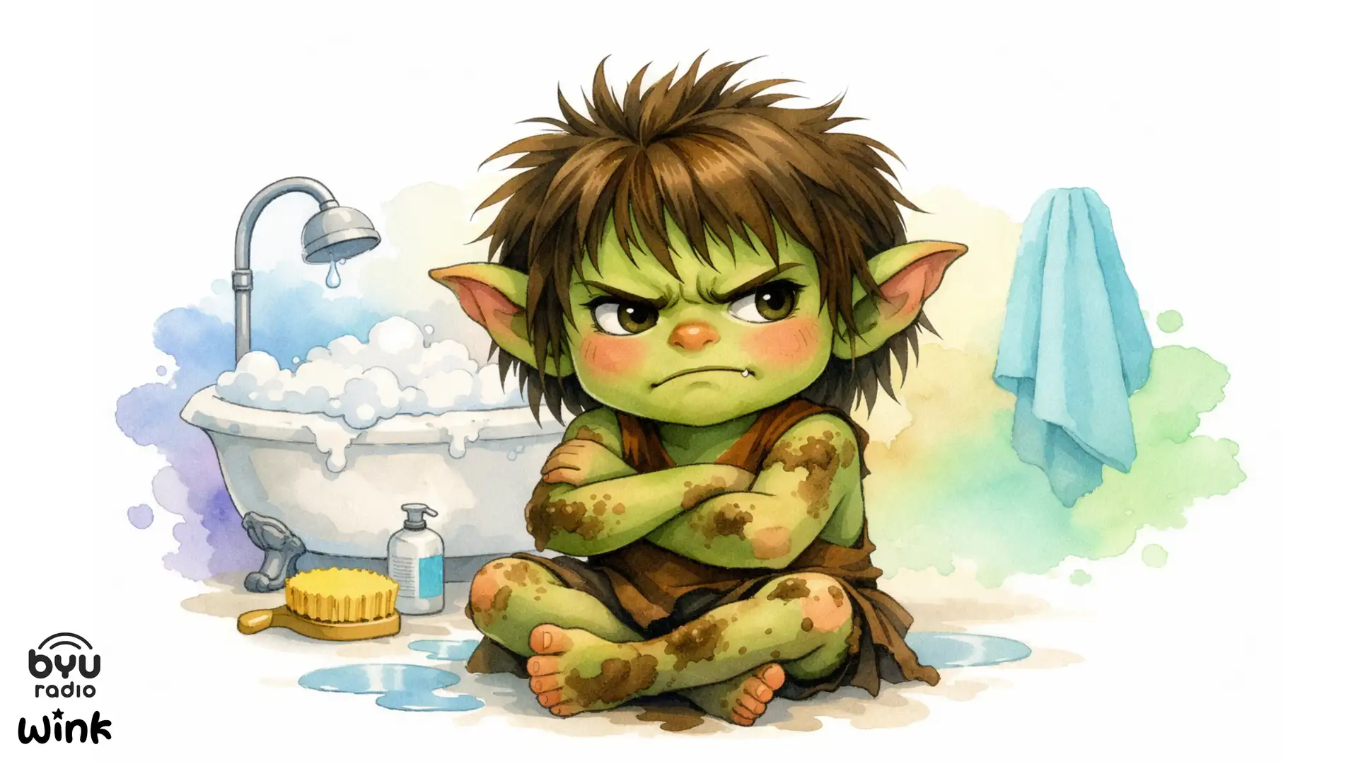 No Baths for Little Troll: A Mindful Bedtime Story for Kids