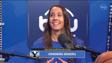 Heather Olmstead ahead of Senior Day