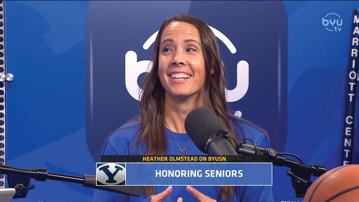 Heather Olmstead ahead of Senior Day